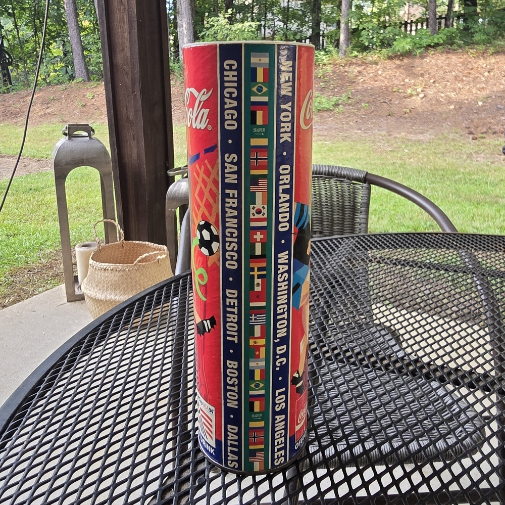 1994 USA Soccer World Cup Coca Cola Tube Piggy Bank/Coin Bank - Picture 2 of 8